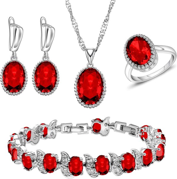 Visit the LMXXVJ Store LMXXVJ Jewelry Set for Women CZ Gemstone Earring Ring Necklace Tennis Bracelet Bridal Anniversary Prom Party Christmas Jewelry Gift,Silver Tone 4.3 out of 5 stars    27 ratings  Price:	$34.99