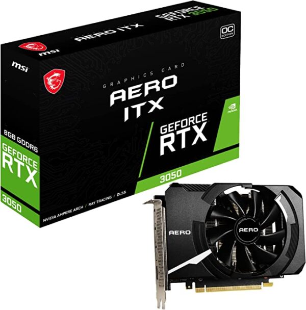 MSI Gaming GeForce RTX 3050 8GB GDDR6 128-Bit HDMI/DP PCIe 4 Single Fan Ampere OC ITX Graphics Card (RTX 3050 AERO ITX 8G OC) Visit the MSI Store 4.9 4.9 out of 5 stars    15 ratings | 6 answered questions Deal -25% $219.95 Typical price: $294.32  $79.08 Shipping & Import Fees Deposit to Nigeria Details  Available at a lower price from other sellers that may not offer free Prime shipping.