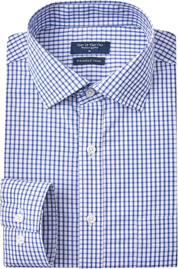 Brand: Year In Year Out Year In Year Out Wrinkle Free Dress Shirt for Men Regular Fit Long Sleeve Wrinkle Resistant Shirt 4.4 4.4 out of 5 stars    107 ratings  Amazon's Choice for "mens dress shirts wrinkle free" $26.98 No Import Fees Deposit & $25.35 Shipping to Nigeria Details    True to size. Order usual size.  Color: Blue White 167