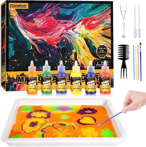 Water Marbling Paint for Kids - Arts and Crafts for Girls & Boys Crafts Kits Ideal Gifts for Kids Age 3-5 4-8 8-12 Brand: Coodoo 4.4 4.4 out of 5 stars    1,290 ratings | 25 answered questions Amazon's Choice for "11year old girl birthday gifts" 400+ bought in past week -50% $19.99 List Price: $39.99  Join Prime to buy this item at $16.99 No Import Fees Deposit & $21.65 Shipping to Nigeria Details