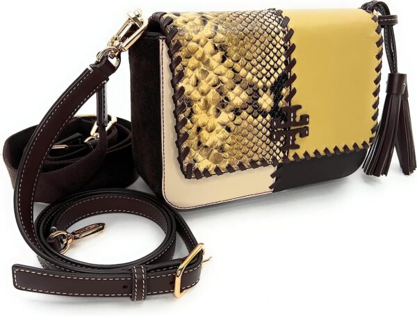 Brand: Tory Burch Tory Burch Thea Patchwork Web Flap Crossbody Women's Bag (Multi)   $399.98