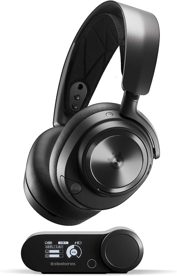 NEW SteelSeries Arctis Nova Pro Wireless Multi-System Gaming Headset - Premium Hi-Fi Drivers - Active Noise Cancellation - Infinity Power System - Stealth Retractable Mic - PC, PS5/PS4, Switch, Mobile Visit the SteelSeries Store 4.4 4.4 out of 5 stars    2,432 ratings | 197 answered questions $348.00 $180.44 Shipping & Import Fees Deposit to Nigeria Details  Available at a lower price from other sellers that may not offer free Prime shipping. Style: Nova Pro PC | PlayStation