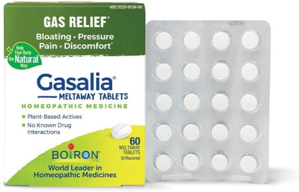 Boiron Gasalia Tablets for Relief from Gas Pressure, Abdominal Pain, Bloating, and Discomfort - 60 Count Visit the Boiron Store 4.4 4.4 out of 5 stars    699 ratings  Amazon's Choice for "gasalia boiron tablets"