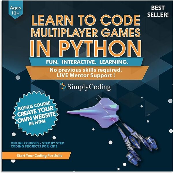 Coding for Kids: Learn to Code Python Multiplayer Adventure Games - Video Game Design Coding Software - Computer Programming for Kids, Ages 12-18, (PC, Mac Compatible)